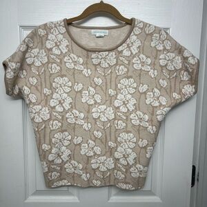 Cynthia Rowley Beige Floral Women's Top